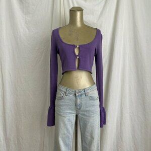 Lovers + Friends Purple Mini Cardigan S